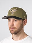 Бейсболка MITCHELL NESS арт. HP13207-CBUOLBK Chicago Bulls NBA (оливковый / черный)